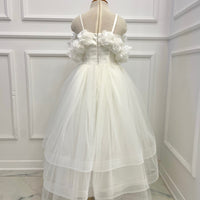 Luxury Cream Teenagers Dress 5492  |  فستان فخم للفتيات باللون الكريمي