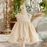 Ivory Baby Dress | فستان للاطفال باللون الايفوري - Via Bambino
