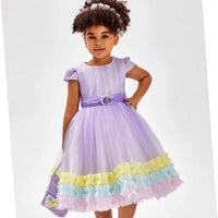 Lovely Purple Girls Dress 9126