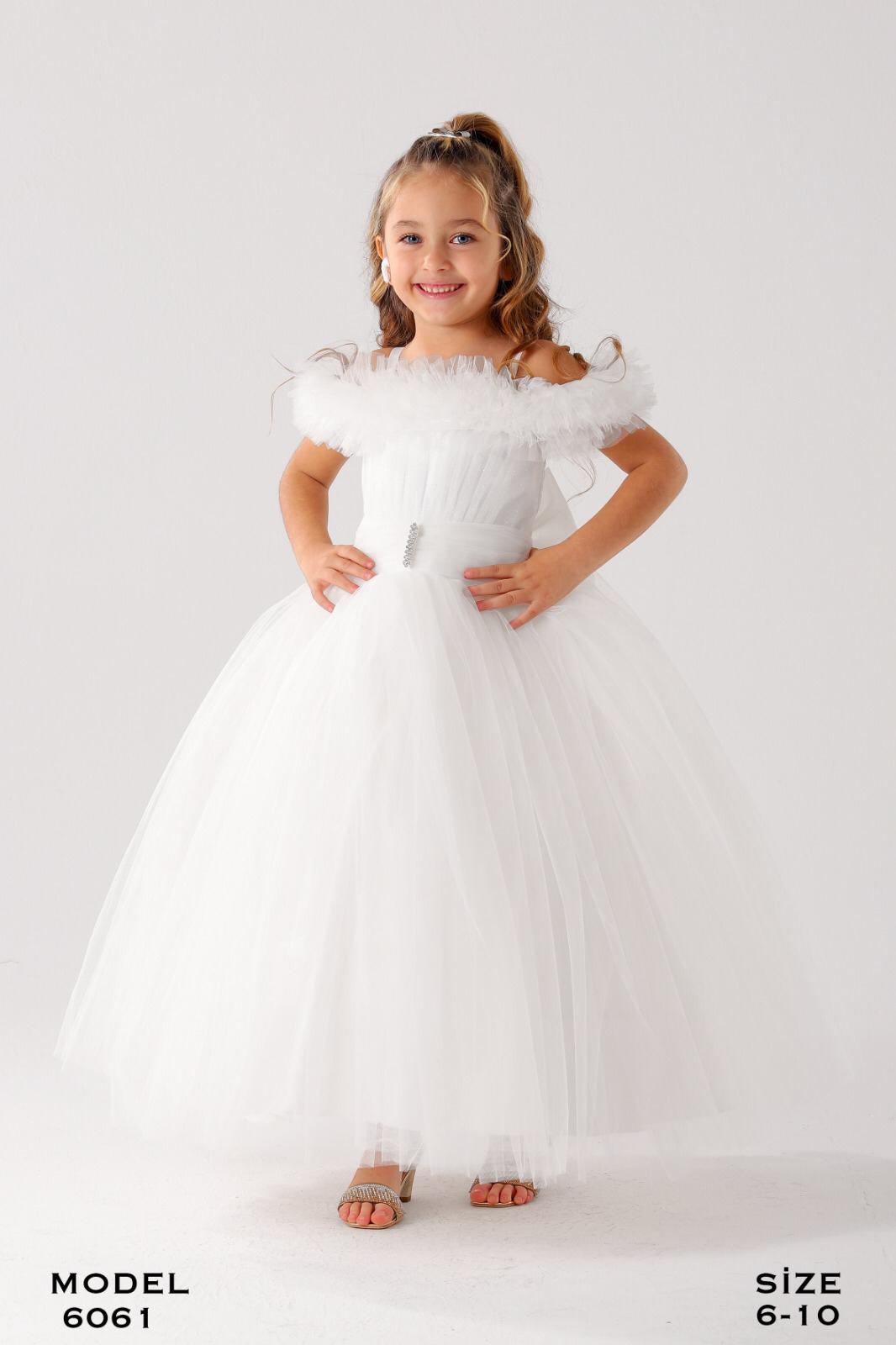 🤍 White Princess Tulle Gown 6061