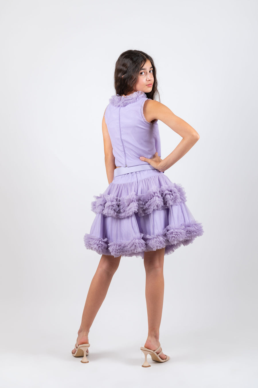 Lovely violet Girls Dress 8403