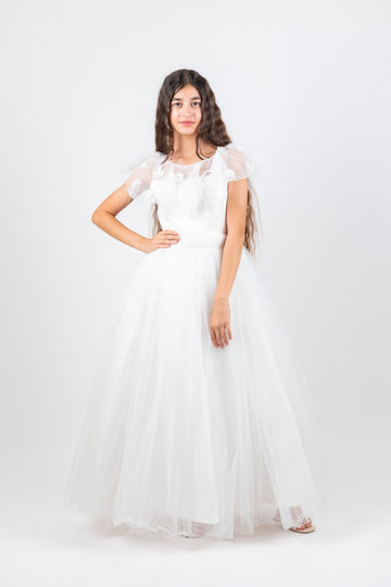 Lovely White Girl Dress 3806
