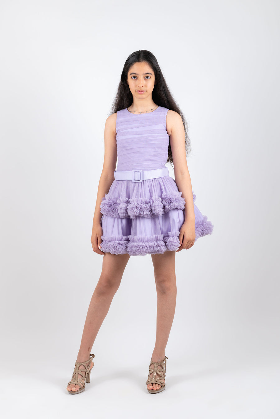 Lovely violet Girls Dress 8402