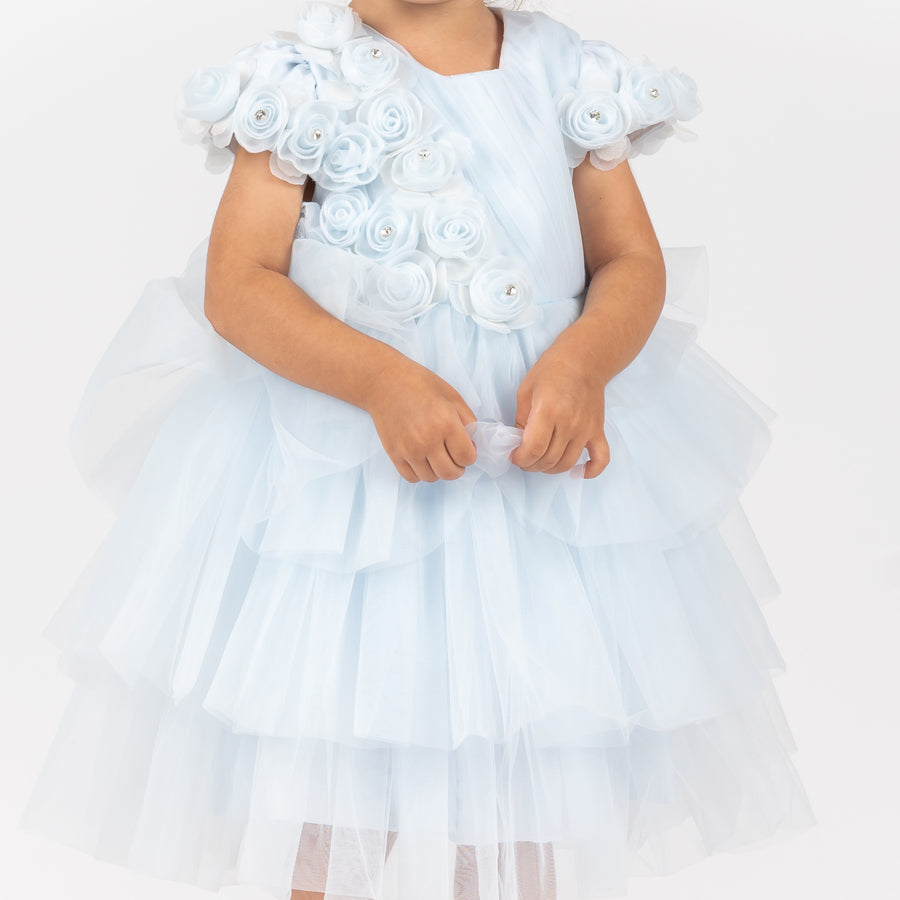 Flower Baby Dress Blue 3115