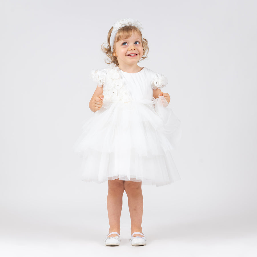 Flower Baby Dress White 3115