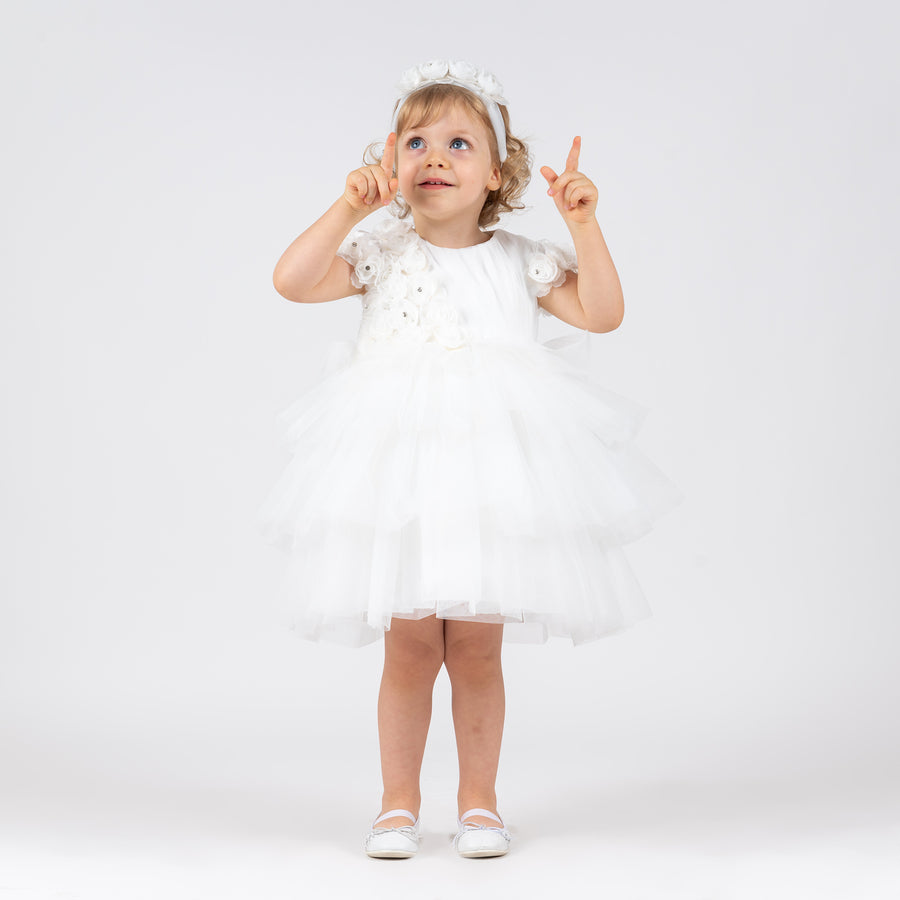 Flower Baby Dress White 3115