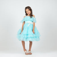 Tiffany Elegant Girls Dress 102| فستان للبنات باللون التيفاني
