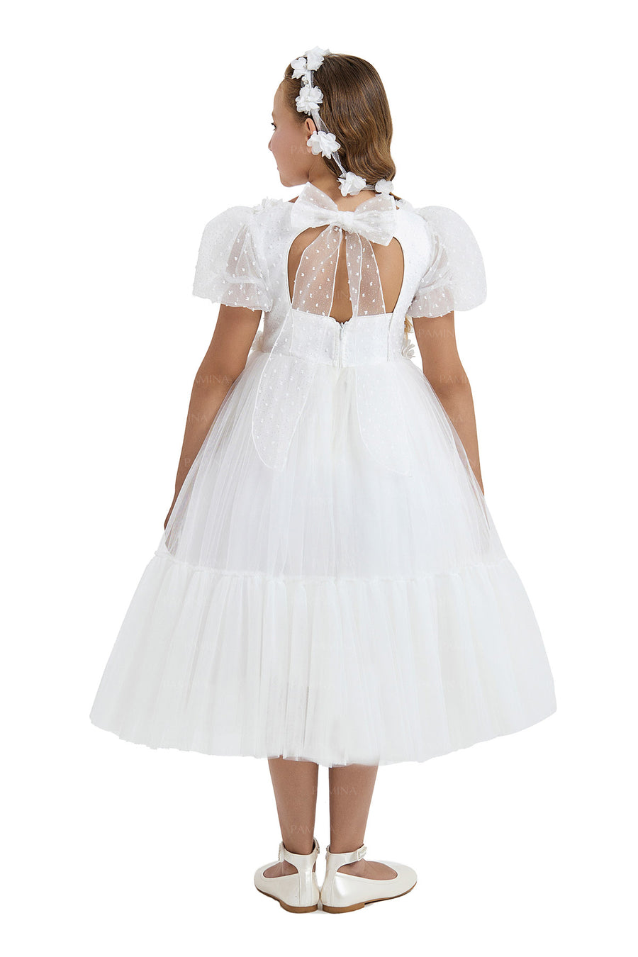 Lovely Girls Dress  White 33148