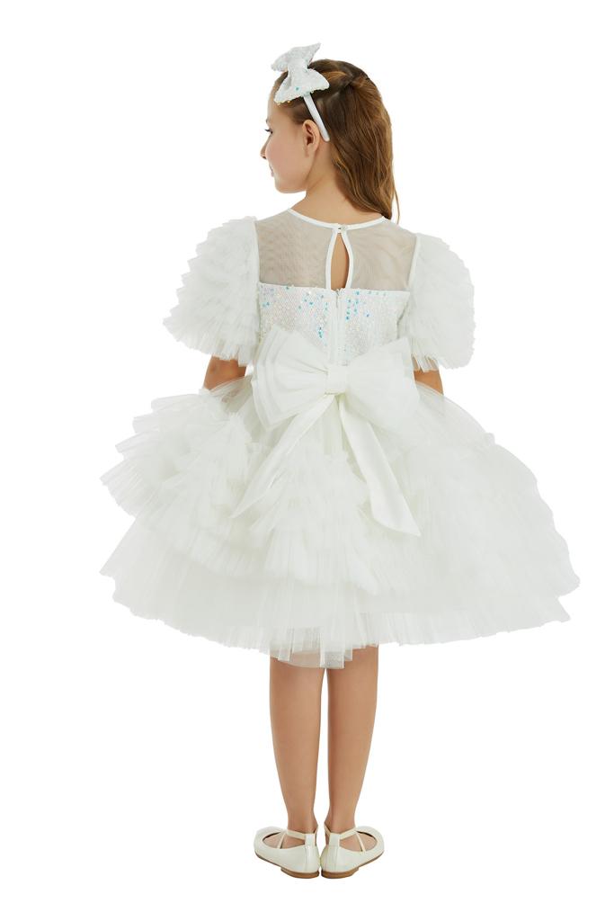 Lovely White Girls Dress 32034