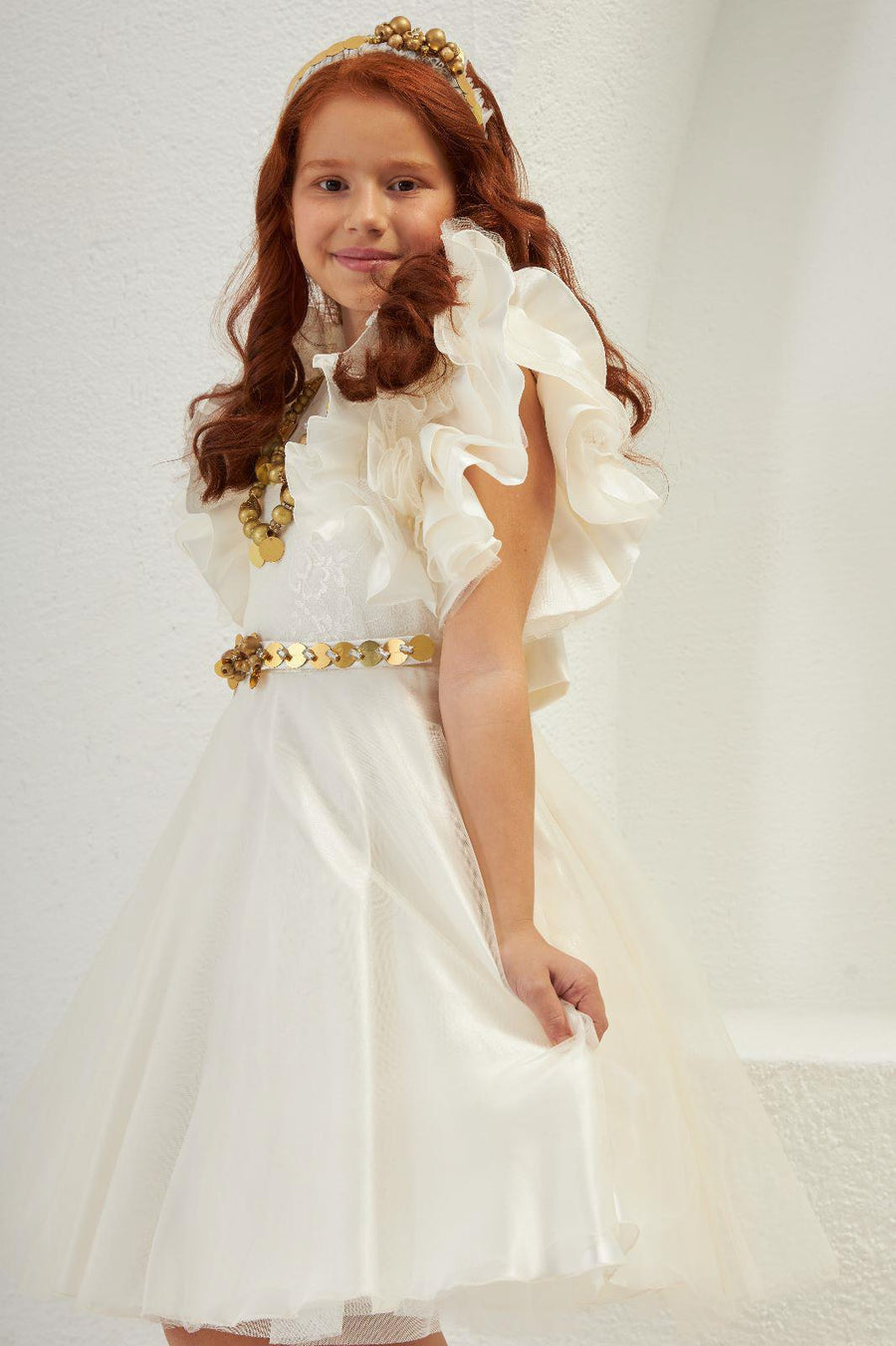 Pretty Lovely Elegant Ivory Dress 2300